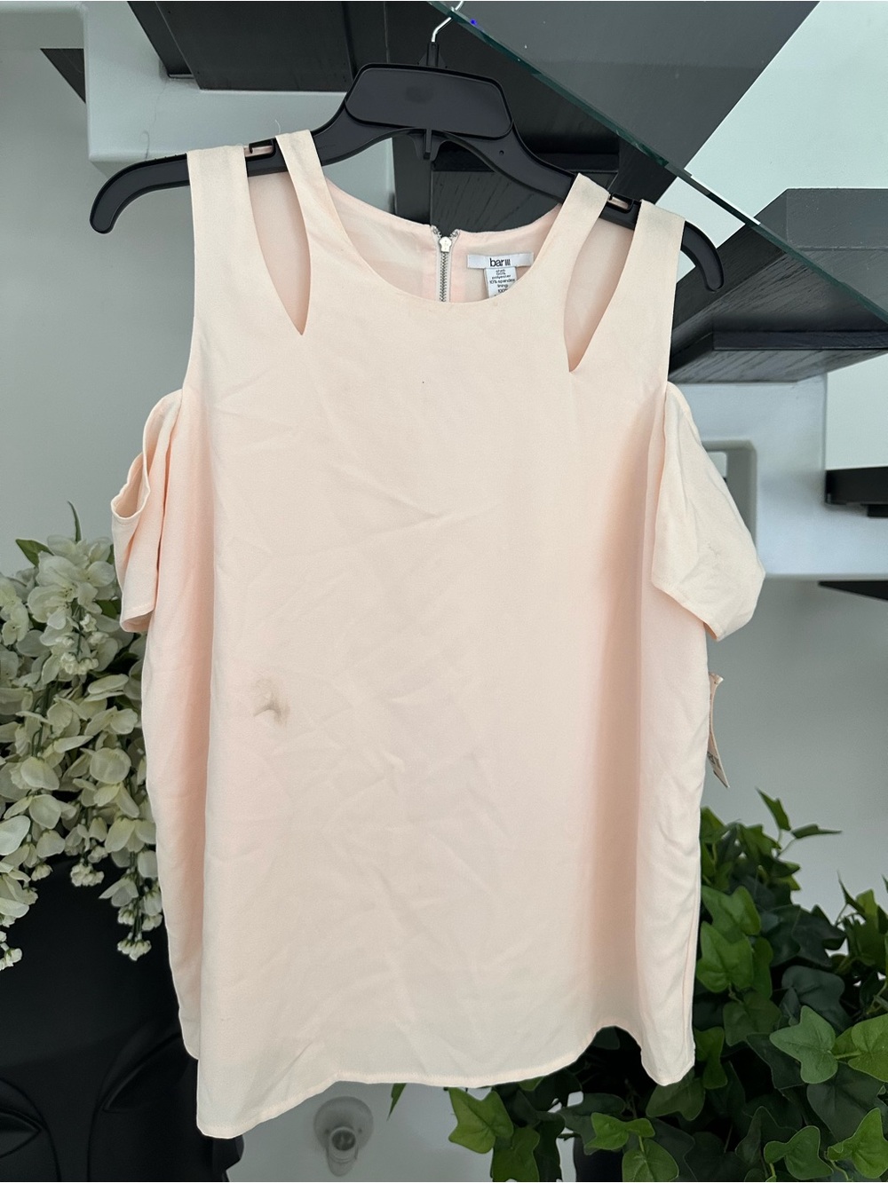 Bar III Pale Pink Cold-Shoulder Camisole